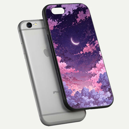 Sky Drift Clouds Glass Case for iPhone 16 Pro floating dual-view mockup displaying gloss shine and depth