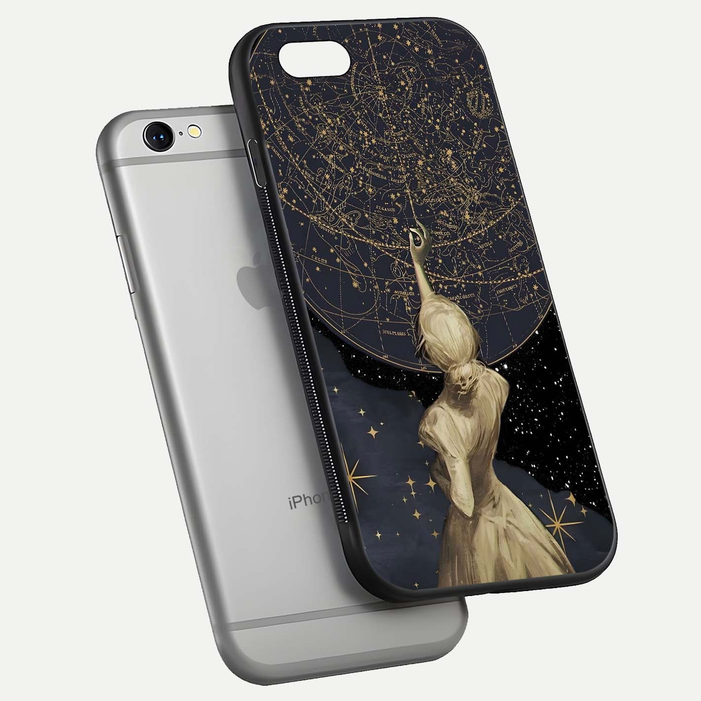Taylor Swift Girl Glass Case for iPhone 16 Pro floating dual-view mockup displaying gloss and stylish artwork