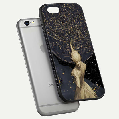 Taylor Swift Girl Glass Case for iPhone 16 Pro floating dual-view mockup displaying gloss and stylish artwork