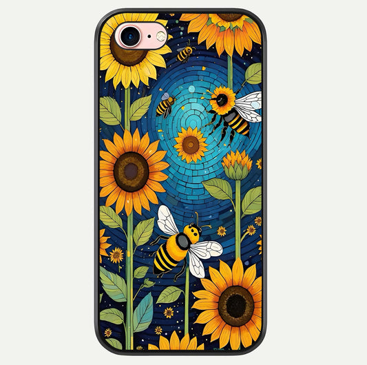 Bees & Sunflowers Glass Case For iPhone 6 Plus by Custom World