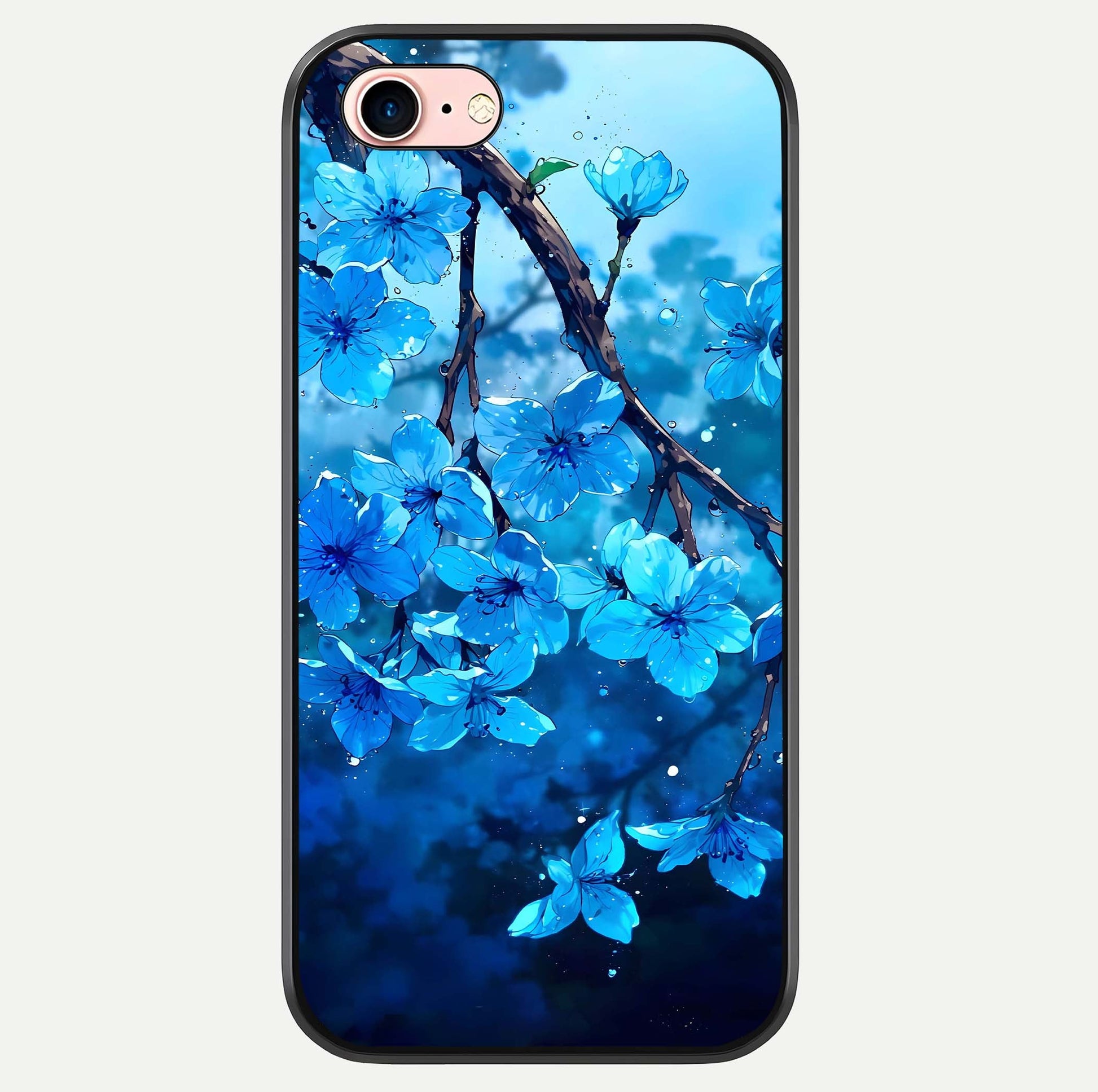 Blue Blossoms Branch Glass Case For iPhone 6 Plus by Custom World