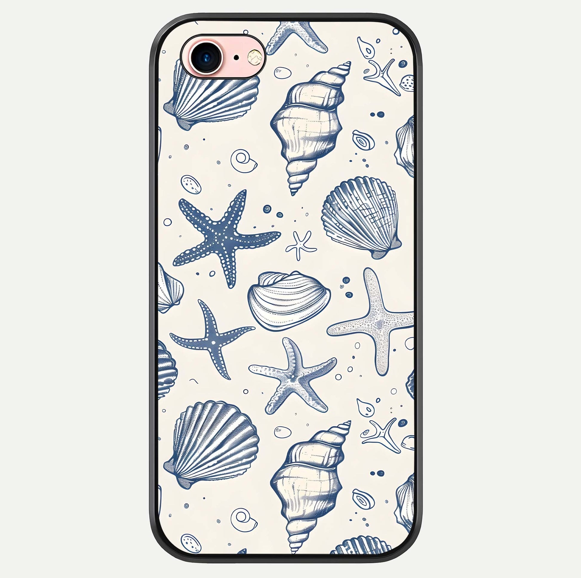 Blue Ocean Outline Glass Case For iPhone 6 Plus by Custom World