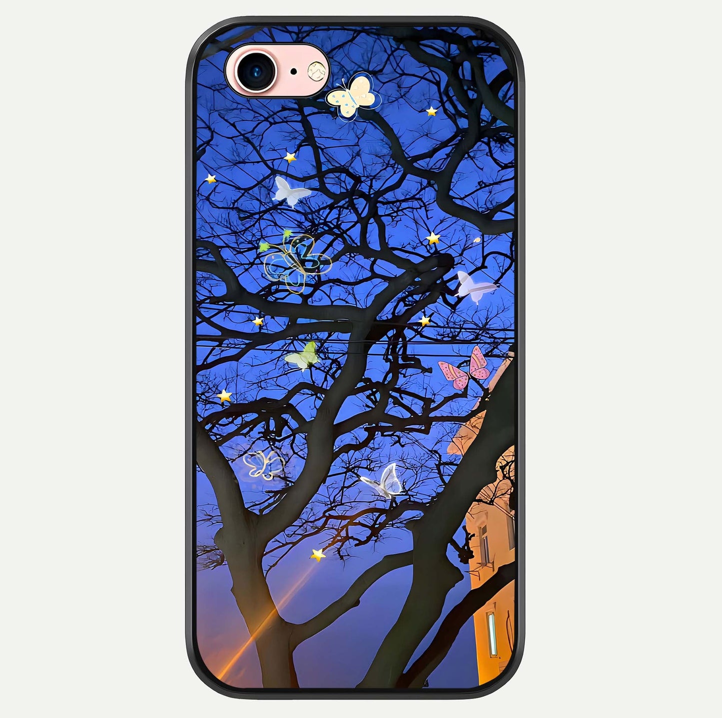 Butterfly Night Magic Glass Case For iPhone 6 Plus by Custom World