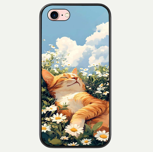 Cat & Flowers View Glass Case For iPhone 6 Plus by Custom World