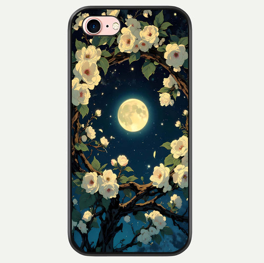 Celestial Moon & Flower Glass Case For iPhone 6 Plus by Custom World