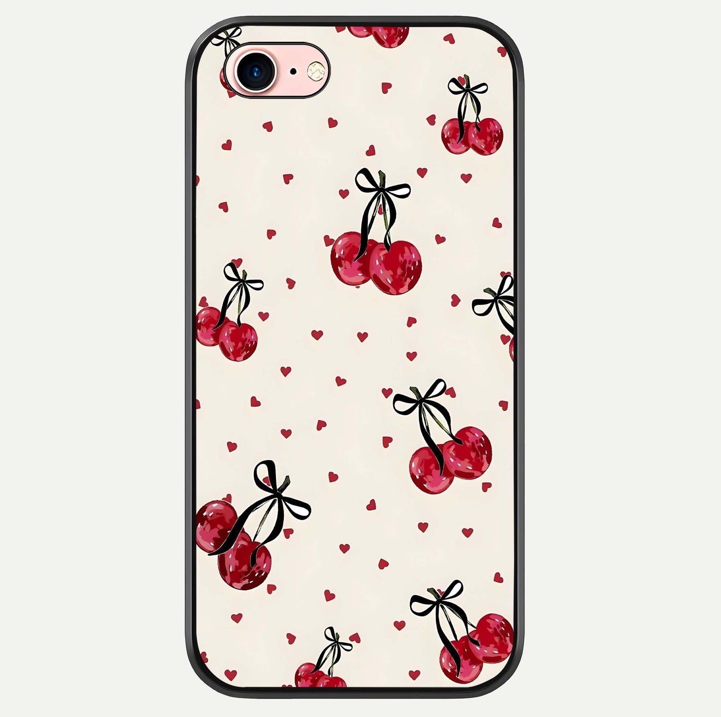 Cherry Heart Bow Glass Case For iPhone 6 Plus by Custom World