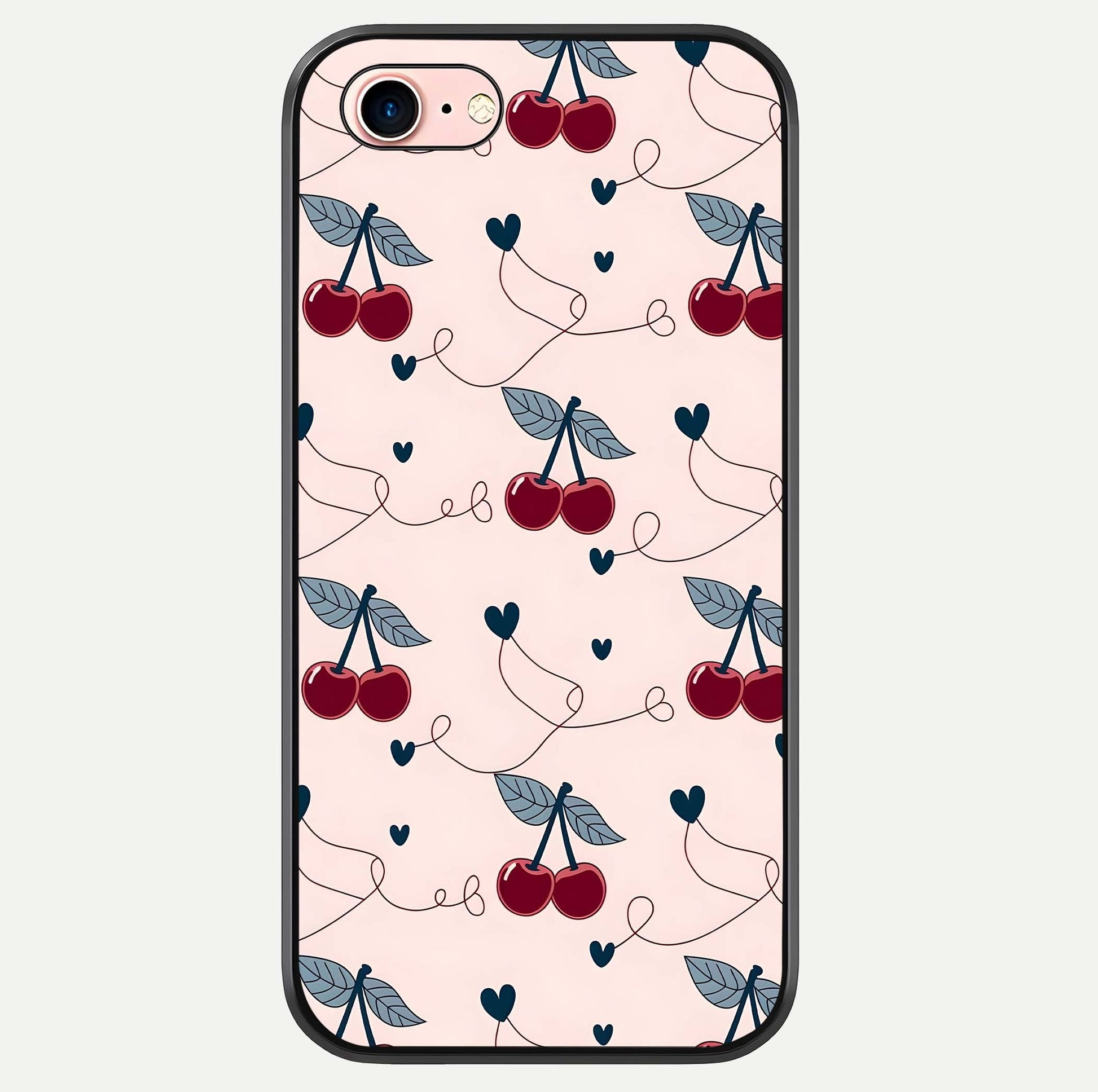 Cherry Heart Line Glass Case For iPhone 6 Plus by Custom World