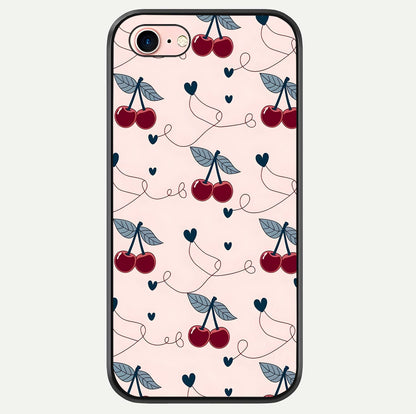 Cherry Heart Line Glass Case For iPhone 6 Plus by Custom World