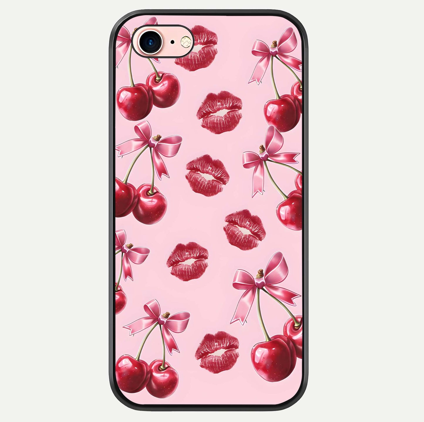 Cherry With Lips Glass Case For iPhone 6 Plus by Custom World