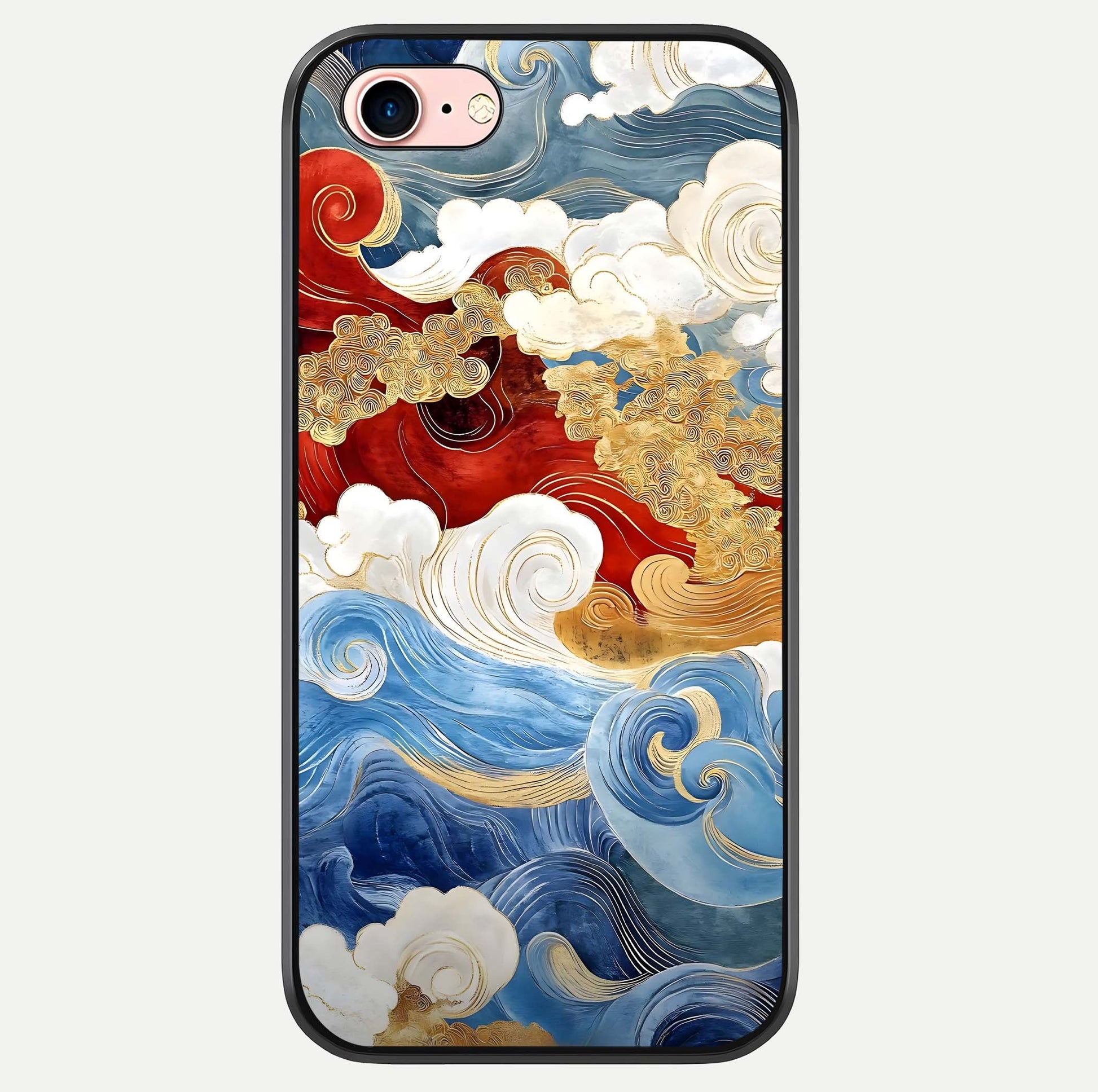 Colored Waves Glass Case For iPhone 6 Plus by Custom World