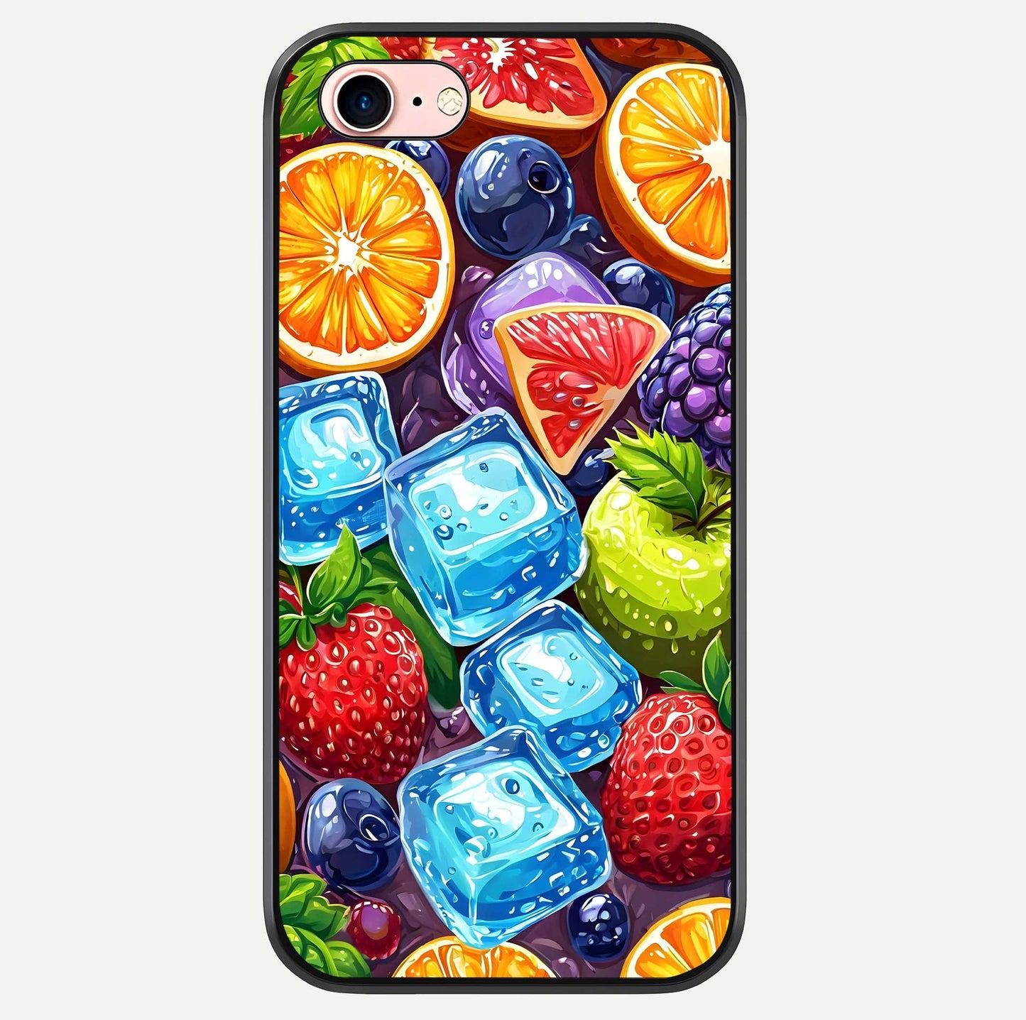 Colorful Fruits With Ice Glass Case For iPhone 6 Plus by Custom World