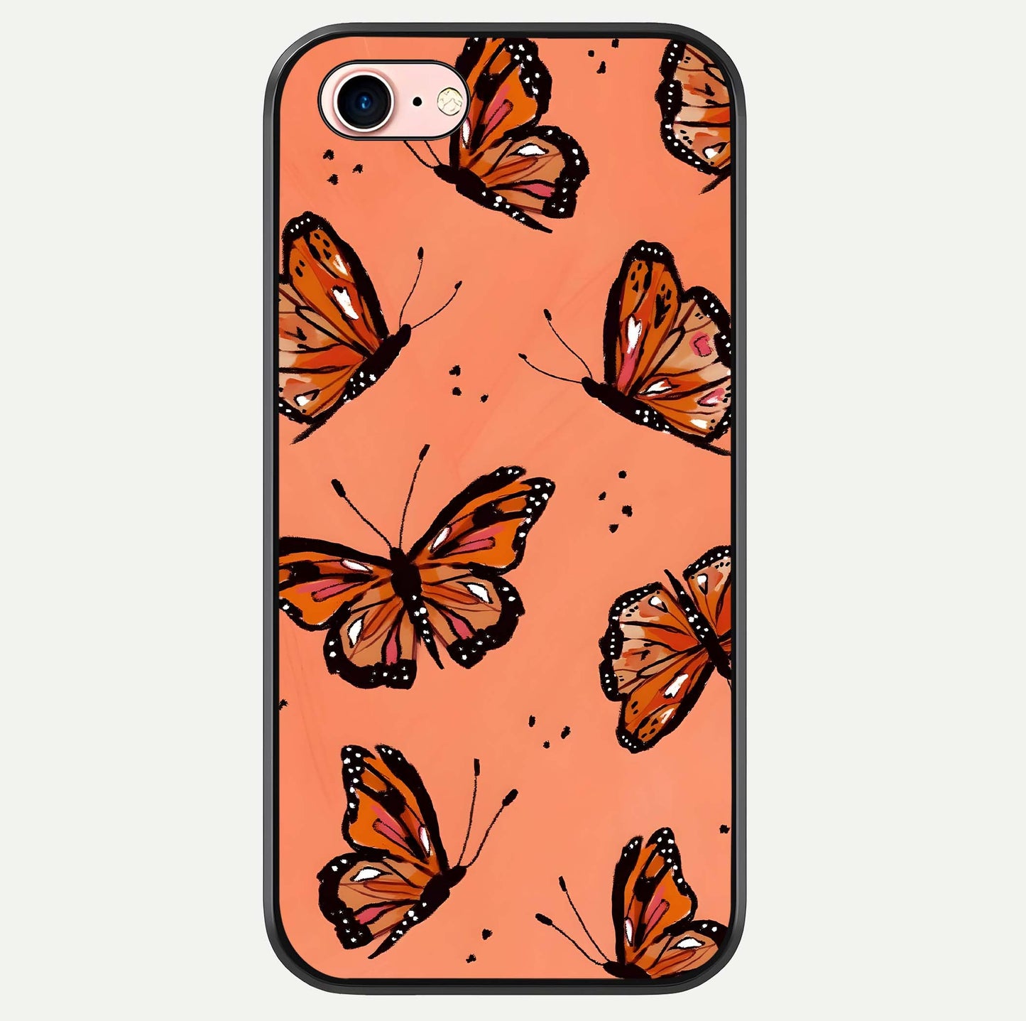 Coral Wing Butterfly Glass Case For iPhone 6 Plus by Custom World