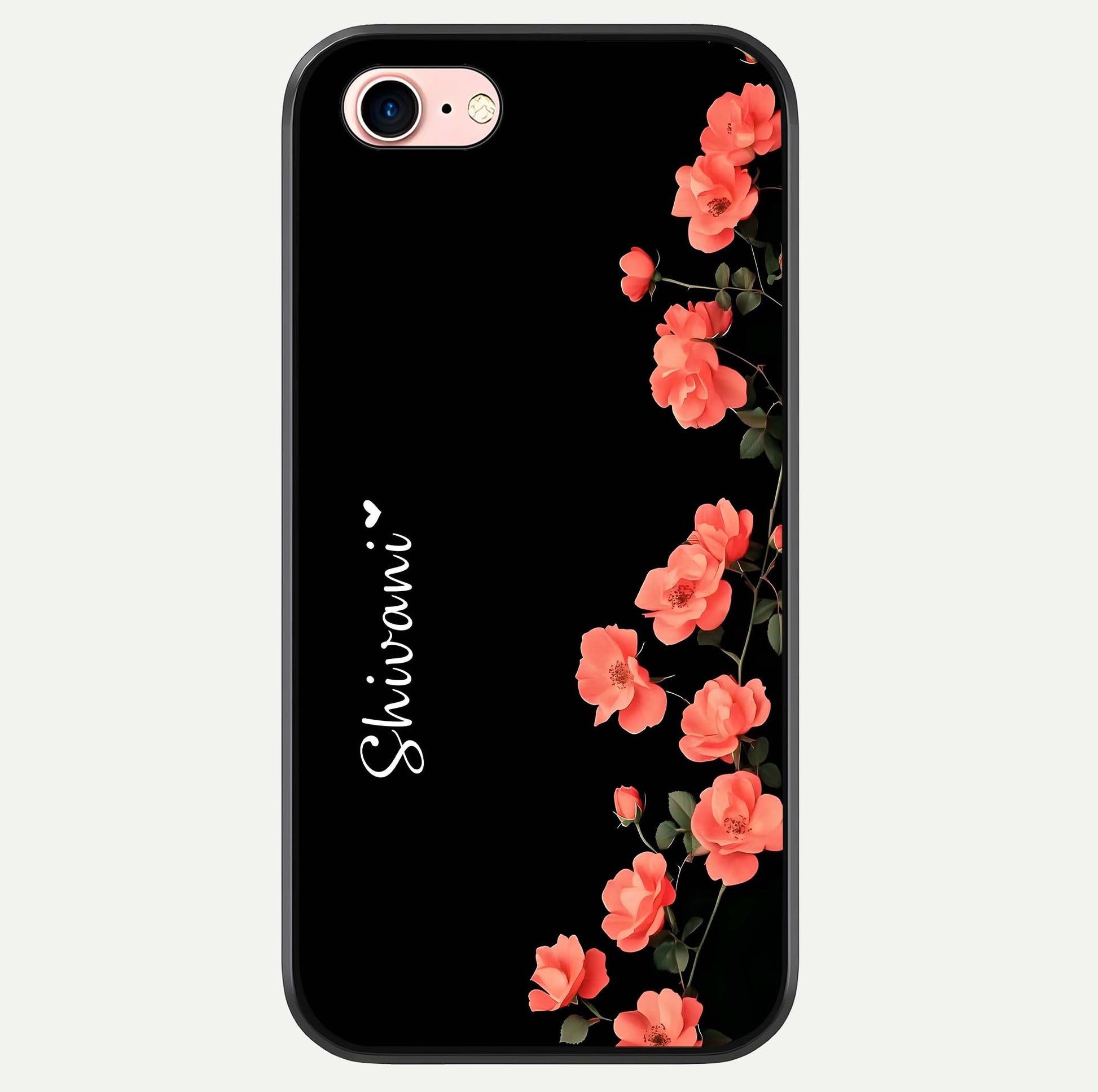 Crimson Bloom Grace Custom Name Glass Case For iPhone 6 Plus by Custom World