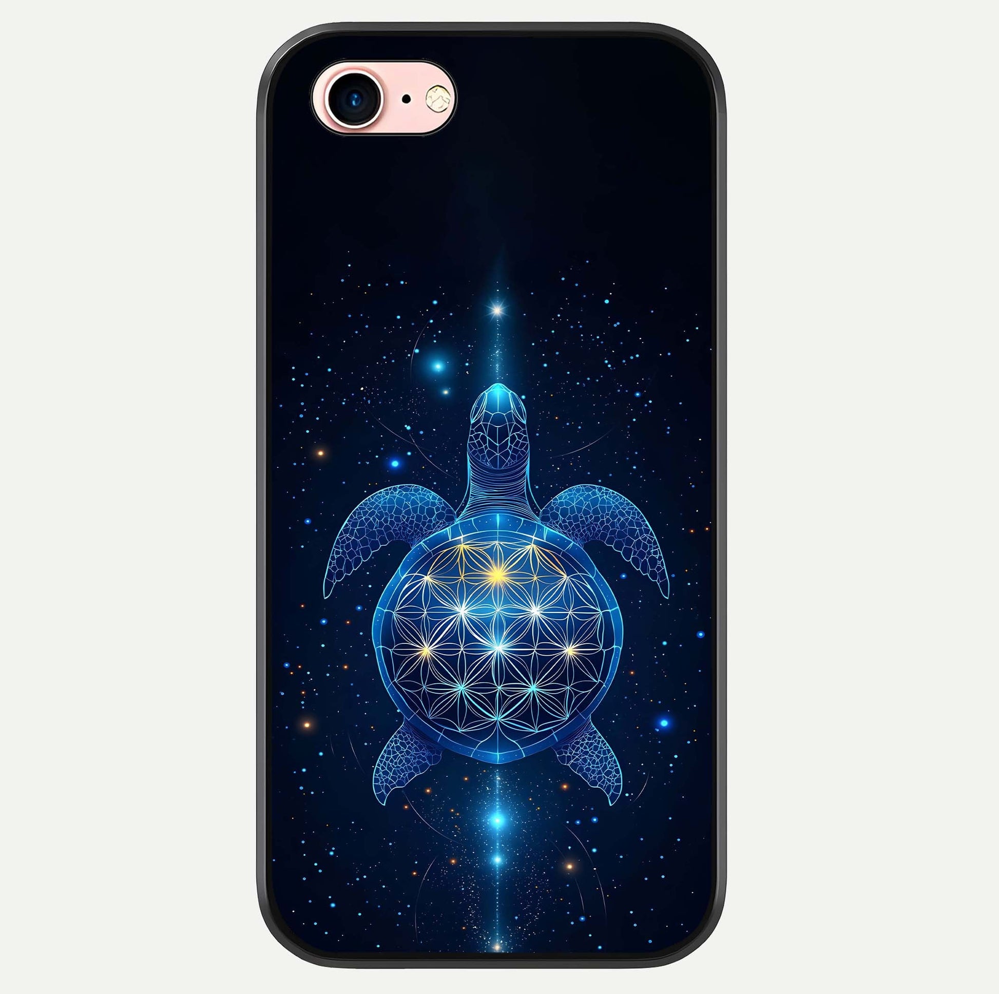 Crimson Blue Turtle Glass Case For iPhone 6 Plus by Custom World