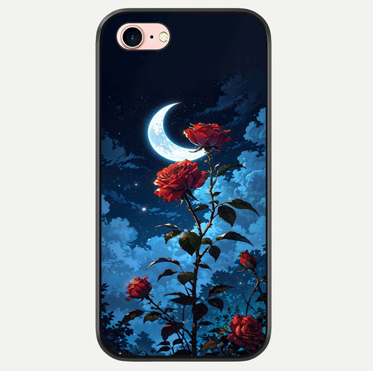 Crimson Rose Moon Glass Case For iPhone 6 Plus by Custom World