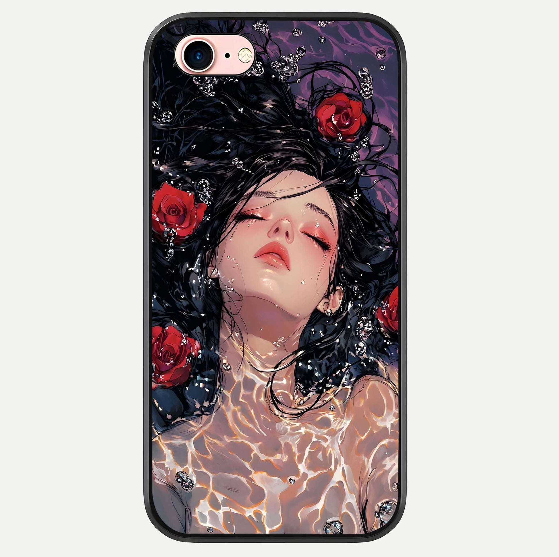 Crimson Rose Serenity Glass Case For iPhone 6 Plus by Custom World
