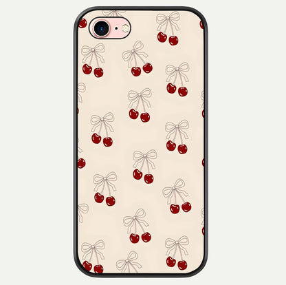 Cute Cherry Pattern Glass Case For iPhone 6 Plus by Custom World