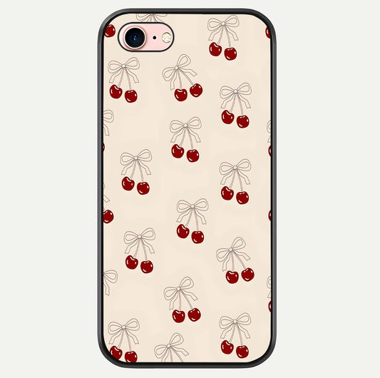 Cute Cherry Pattern Glass Case For iPhone 6 Plus by Custom World