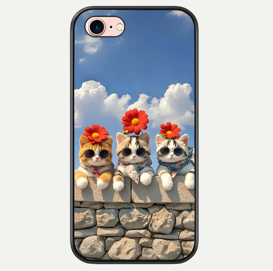 Floral Kitty Squad Glass Case For iPhone 6 Plus by Custom World