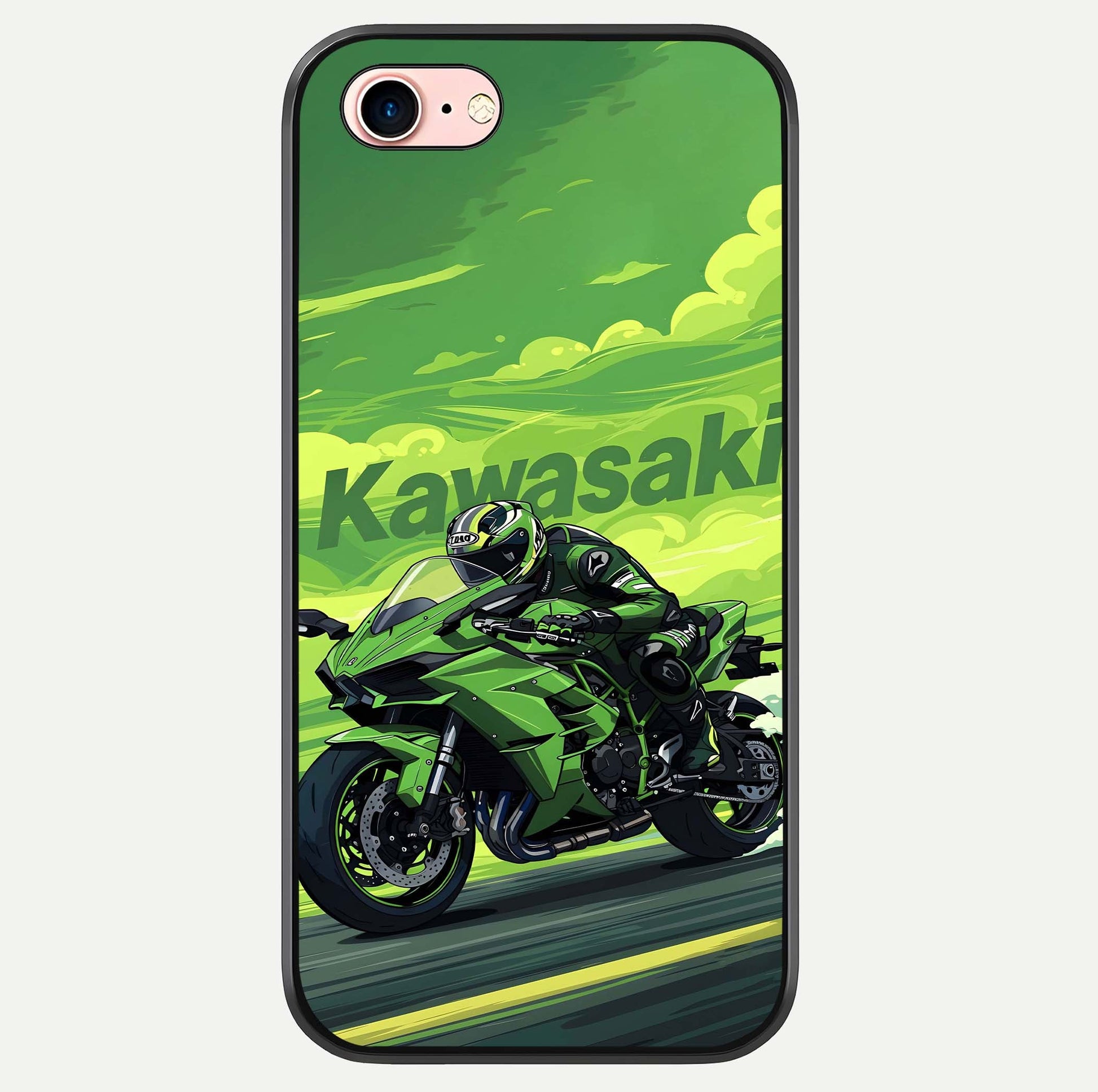 Green Kawasaki Glass Case For iPhone 6 Plus by Custom World