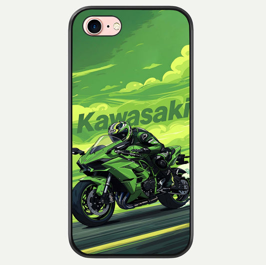 Green Kawasaki Glass Case For iPhone 6 Plus by Custom World
