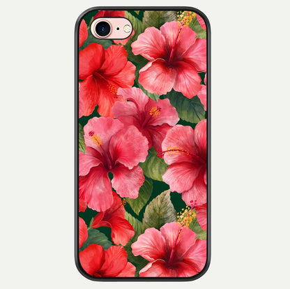 Hibiscus Pattern Glass Case For iPhone 6 Plus by Custom World