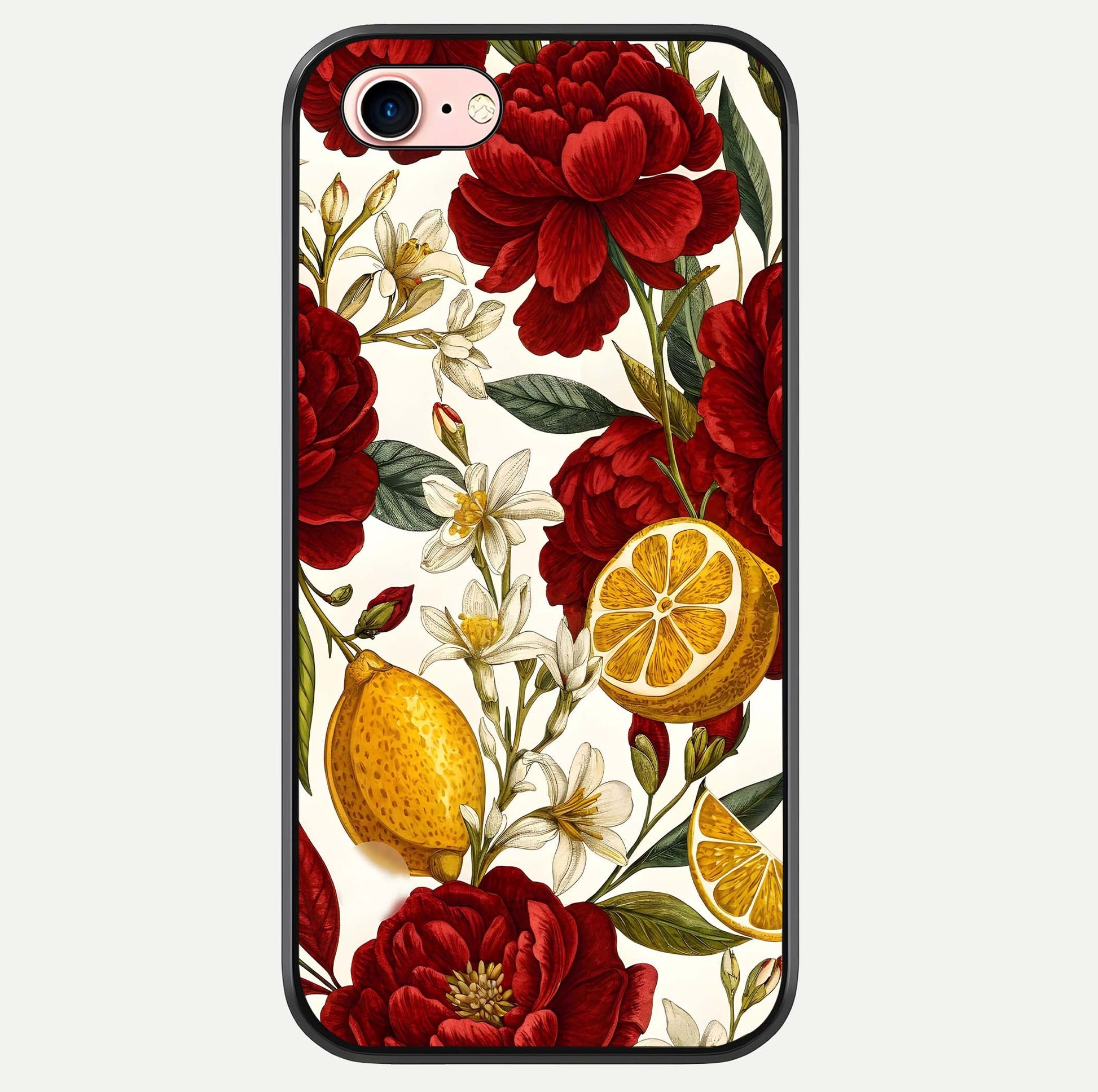 Lemon Rose Charm Glass Case For iPhone 6 Plus by Custom World
