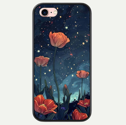 Midnight Tulip Glow Glass Case For iPhone 6 Plus by Custom World