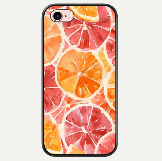 Orange Fruits Pattern Glass Case For iPhone 6 Plus by Custom World