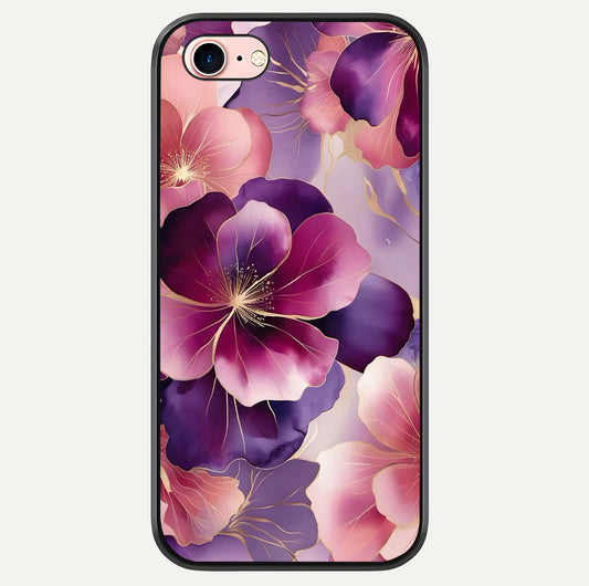 Pink Bouquet Florals Glass Case For iPhone 6 Plus by Custom World