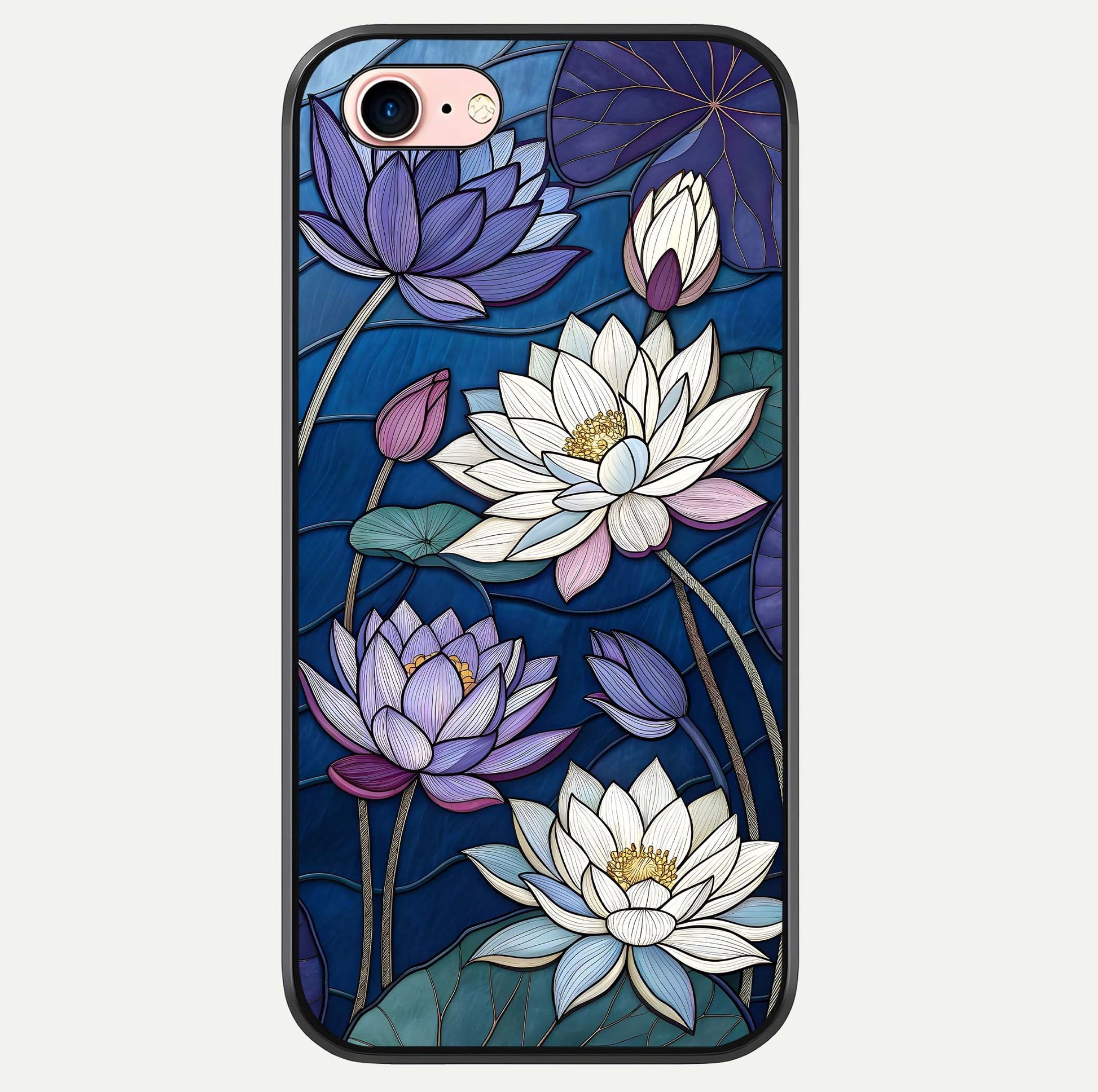 Purple Lotus Stained Glass Case For iPhone 6 Plus by Custom World