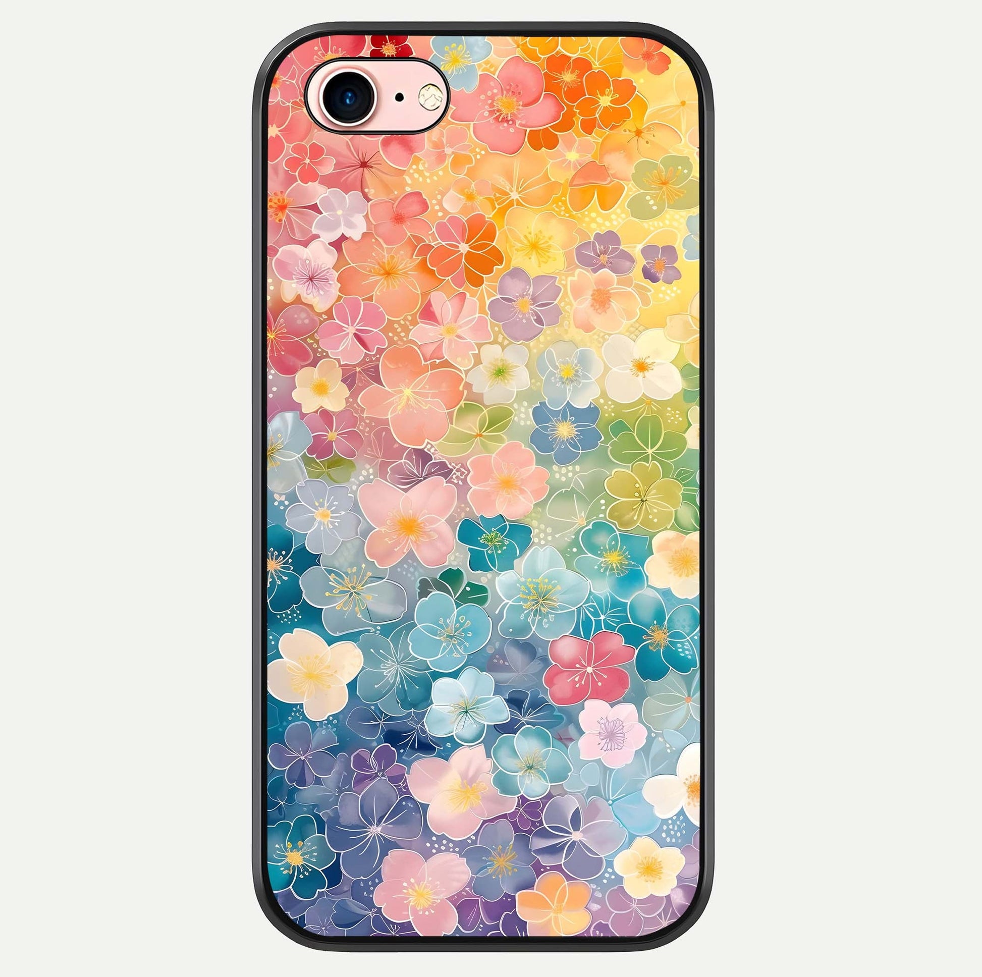 Rainbow Blossom Burst Glass Case For iPhone 6 Plus by Custom World