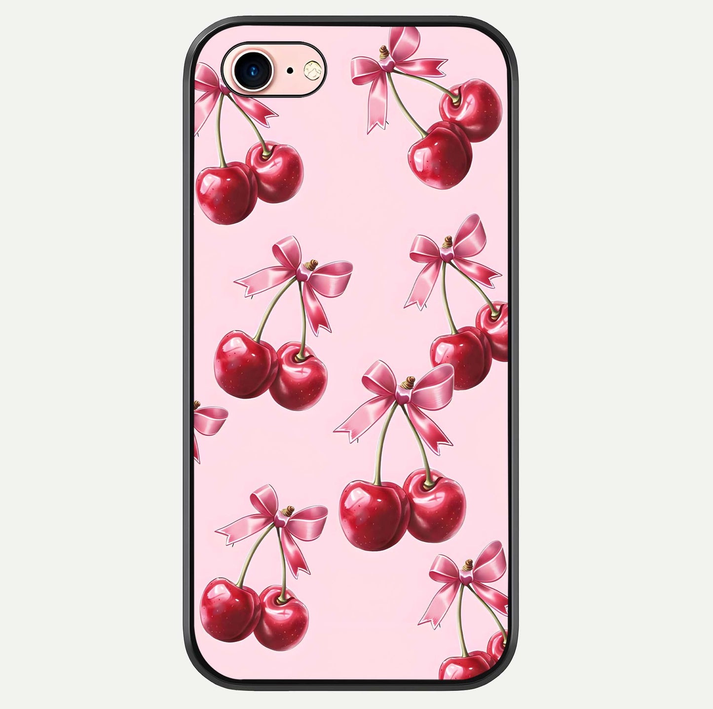 Red Cherries Pattern Glass Case For iPhone 6 Plus by Custom World