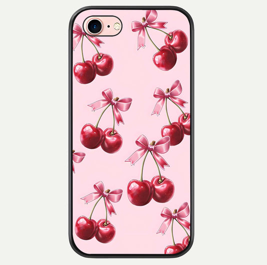 Red Cherries Pattern Glass Case For iPhone 6 Plus by Custom World