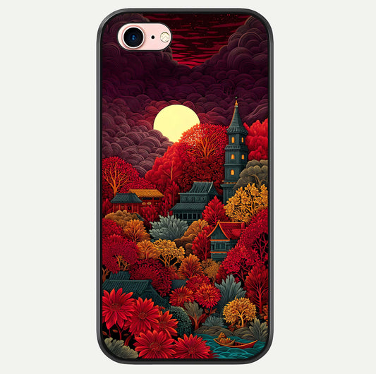 Scarlet Autumn Temple Glass Case For iPhone 6 Plus by Custom World