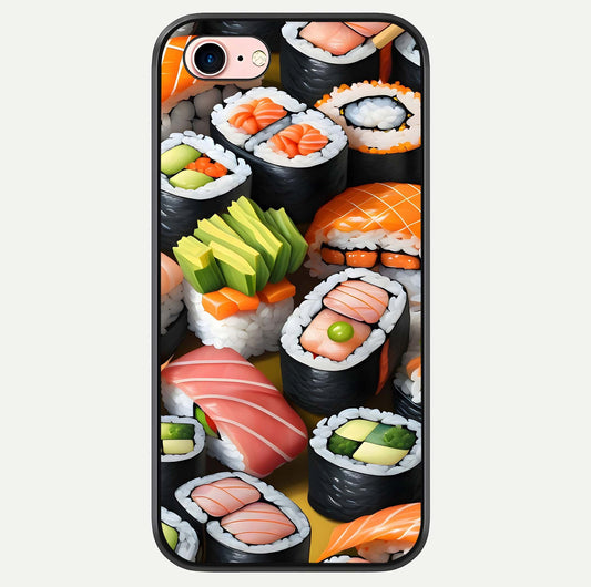 Sushi Food Pattern Glass Case For iPhone 6 Plus by Custom World