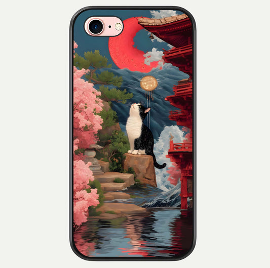 Temple Cat Scenery Glass Case For iPhone 6 Plus by Custom World