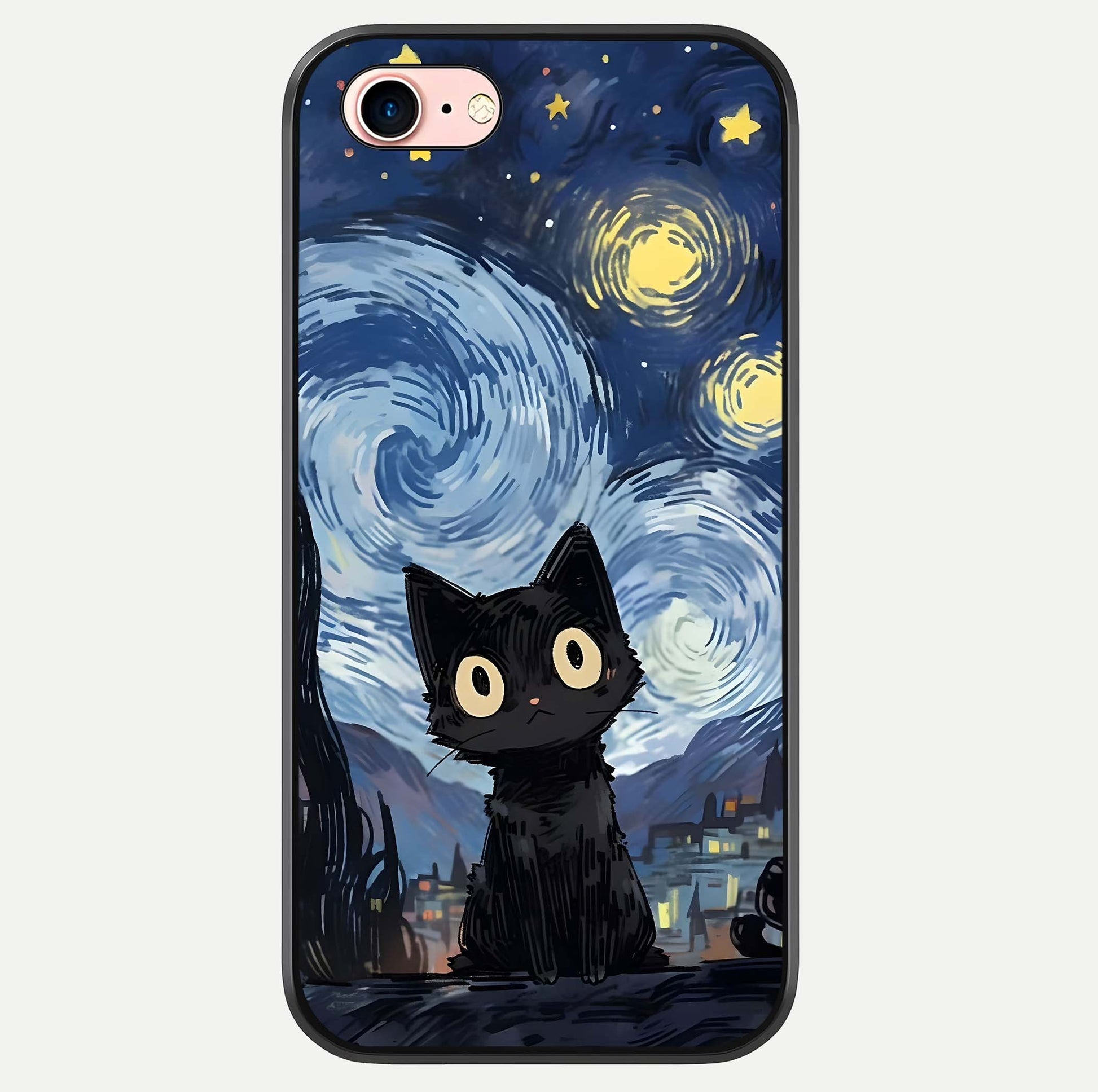 Van Gogh Cat Glass Case For iPhone 6 Plus by Custom World