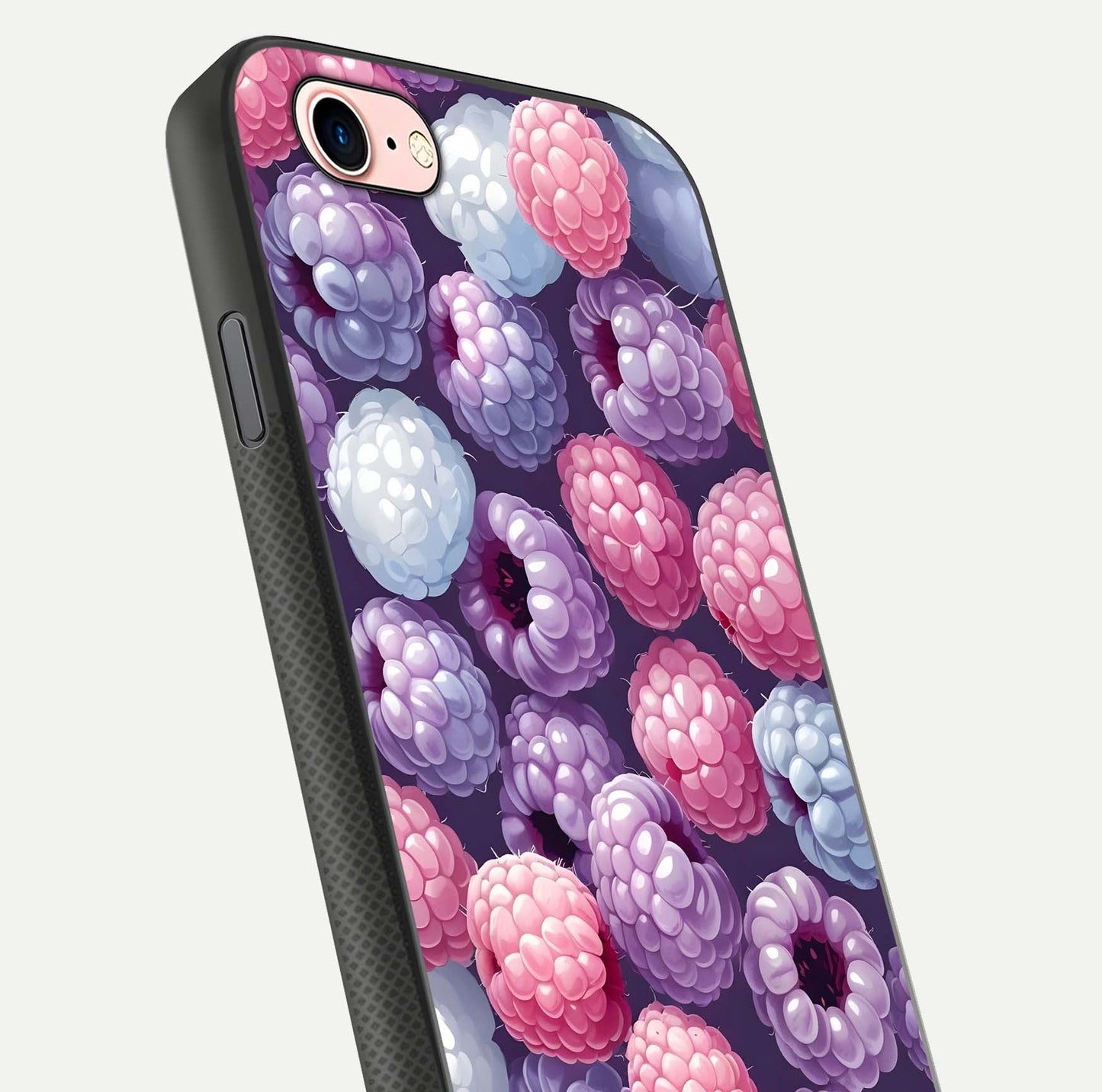 Berry Candy Pop Glass Case for iPhone 16 Pro close-up shot revealing candy-style texture and reflective surface