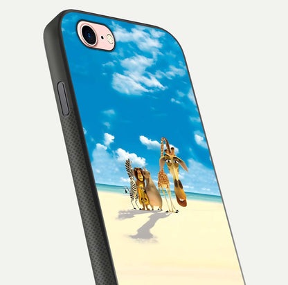 Tropical Fun Squad Glass Case for iPhone 16 Pro close-up angled shot highlighting vibrant tones and texture