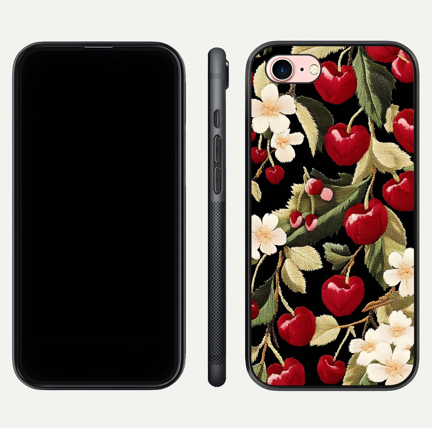 Bloom Thread Art Glass Case for iPhone 6 Plus front-and-back layout showing smooth edges and high-clarity print