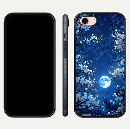 Blossom Moonlight Sky Glass Case for iPhone 6 Plus dual-view layout highlighting sky gradient and floral composition
