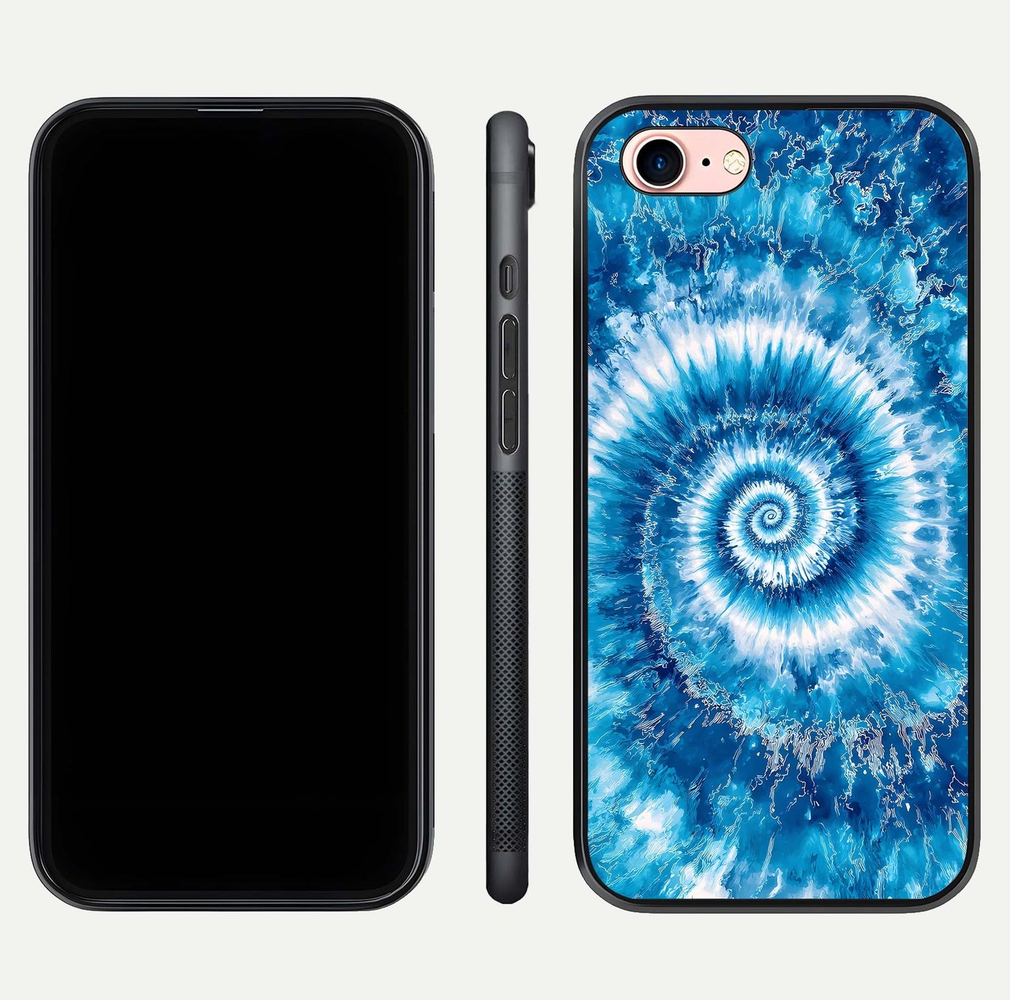 Blue Galaxy Wave Glass Case for iPhone 6 Plus front-and-back layout showing gradient flow and shine clarity