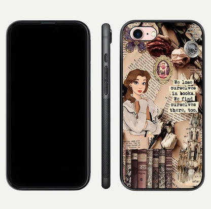 Bookish Dream World Glass Case for iPhone 6 Plus dual-view layout displaying colorful fantasy print and edge finish