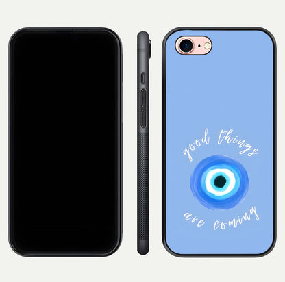 Bright Future Ahead Glass Case for iPhone 6 Plus front-and-back layout showing clean font style and gloss shine