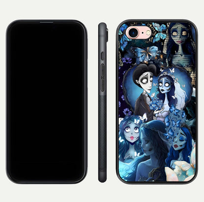 Butterfly Ghost Soul Glass Case for iPhone 6 Plus front-and-back layout highlighting dark art balance and HD shine