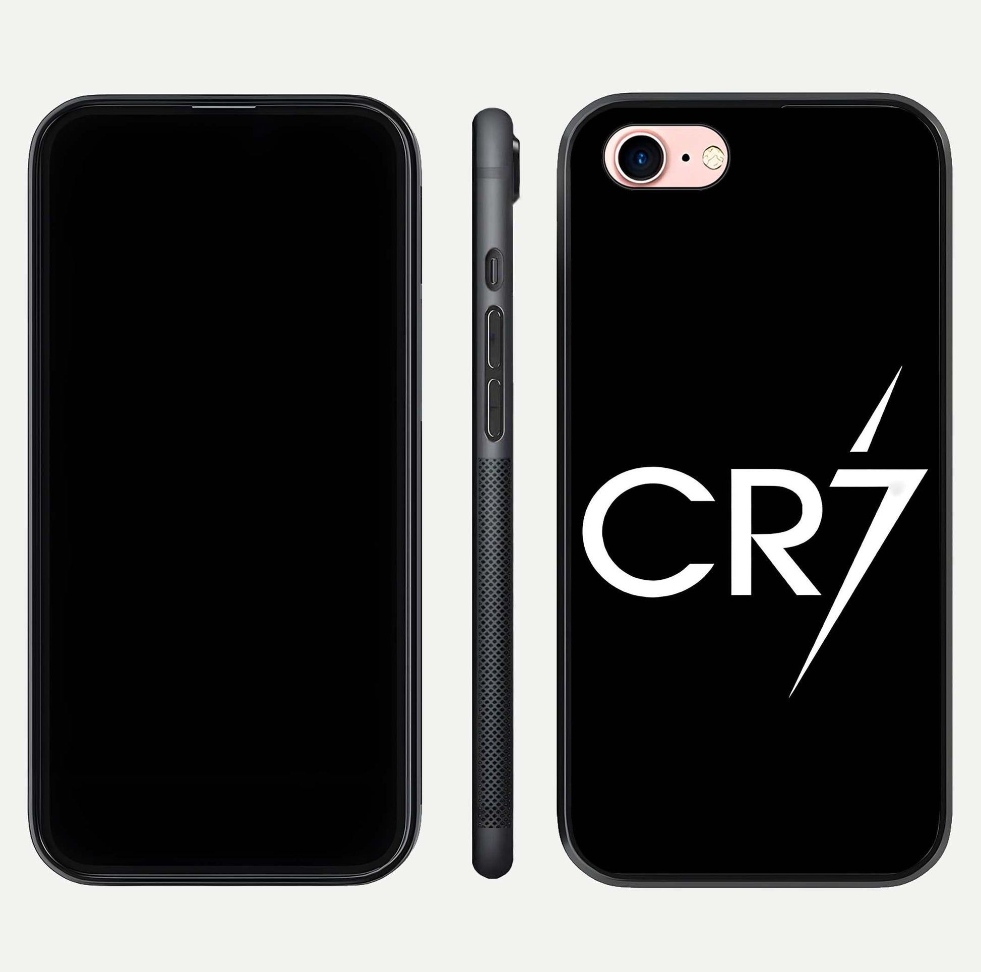 CR7 Elite Strike Glass Case for iPhone 6 Plus dual-view layout showing sport tones and edge clarity