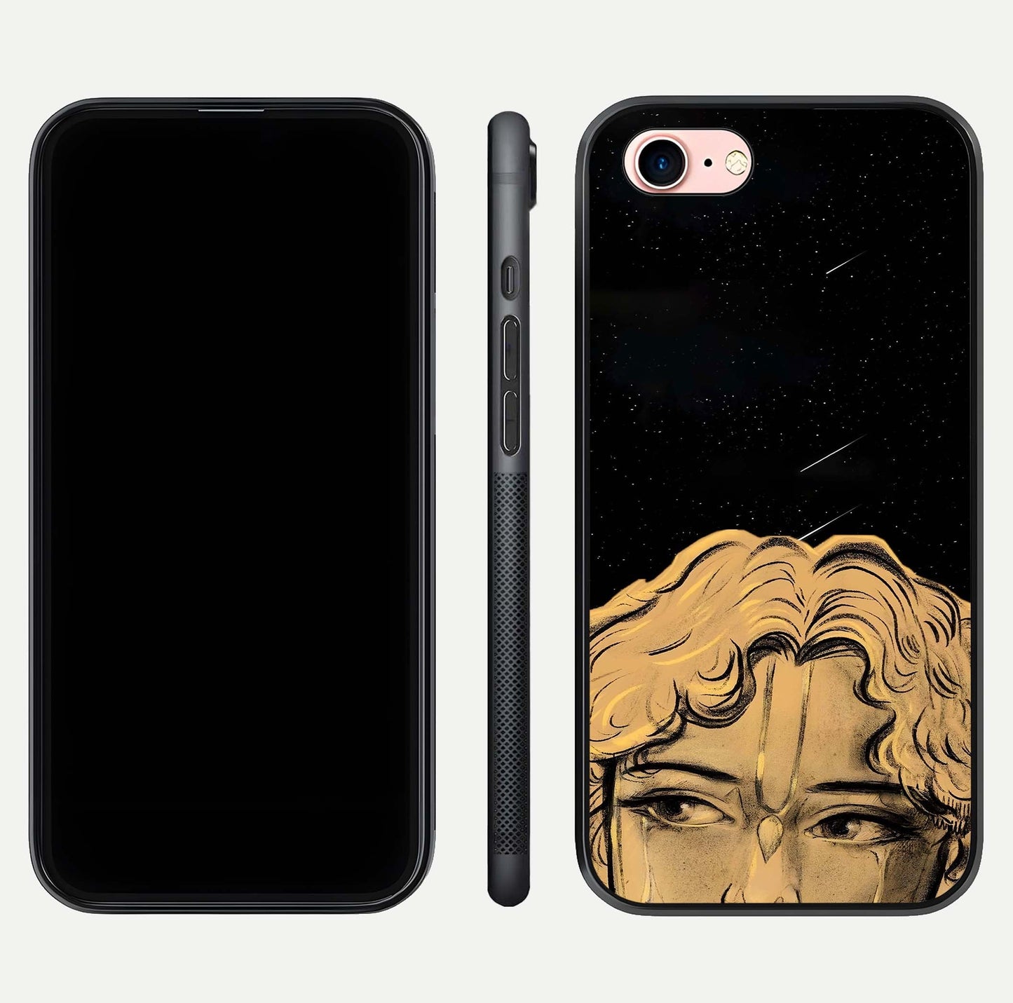 Celestial God’s Plan Glass Case for iPhone 6 Plus front & back layout showing smooth finish and spiritual art