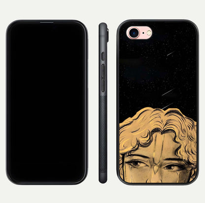 Celestial God’s Plan Glass Case for iPhone 6 Plus front & back layout showing smooth finish and spiritual art