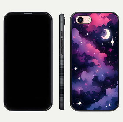Celestial Moon Magic Glass Case for iPhone 6 Plus dual-view layout displaying lunar design and sleek edges